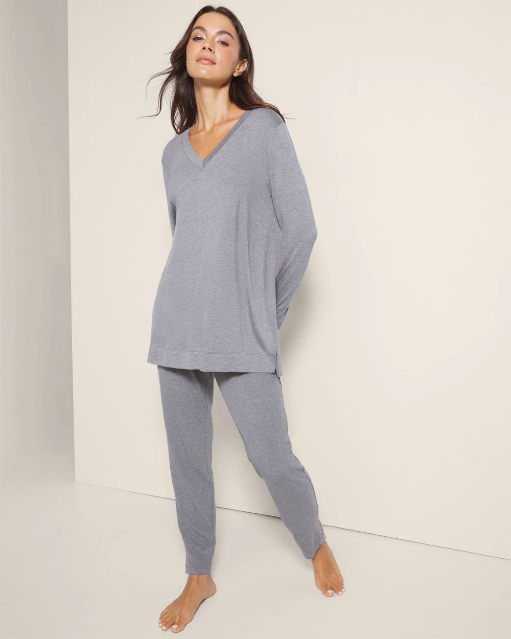 【MOODMOON】Mix Terry Long Sleeve Pajama Set Dream Lounge Oversized Long Sleeve Pajama Set